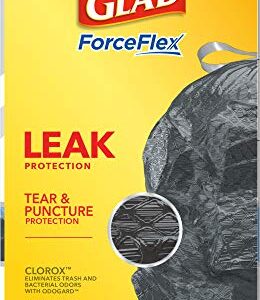 GLAD ForceFlex Large Drawstring Trash Bags, 30 Gallon Black Trash Bags for Large Kitchen Trash Can, Mountain Air Scent to Eliminate Odors, 50 Count (Package May Vary)