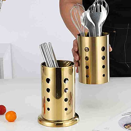 Homoyoyo Stainless Steel Cutlery Holder Chopsticks Holder Metal Spoon Knife Fork Sink Basket Utensil Caddy Storage Organizer Drying Stand for Home Kitchen