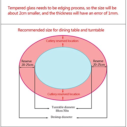 nycsuoani 80 cm (30 inch) Lazy Susan for Table,Tempered Glass Lazy Susan Turntable Round Clear Dining Table Tray Tabletop Organizer