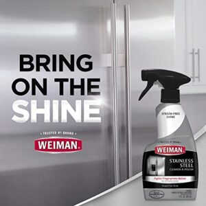 Weiman Stainless Steel Cleaner and Polish - 12 Ounce (2 Pack) - Removes Fingerprints, Residue, Water Marks and Grease from Appliances - Refrigerators Dishwashers Ovens Grills - 24 Ounce Total