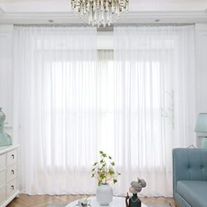 Window White Sheer Curtains 84 Inches Long 2 Panels Sheer White Curtains Clear Curtains Basic Rod Pocket Panel Other Beige Grey Purple Pink 63 72 95 108 Inch Bedroom Children Living Room Yard Kitchen