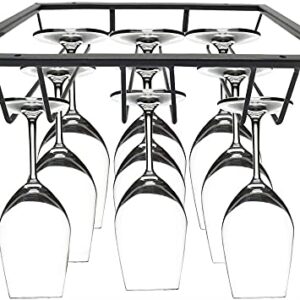 Wine Glass Shelf, Upside-down Home Goblet Iron Art Shelf, Wine Glass Hanging Storage Rack (3 Rows,Black)