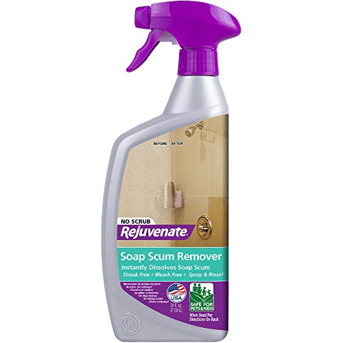 Rejuvenate Scrub Free Soap Scum Remover Shower Glass Door Cleaner Works on Ceramic Tile, Chrome, Plastic and More 24oz