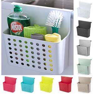 plastific over cabinet kitchen storage organizer holder or basket – hang over cabinet doors in kitchen/pantry – holds bakeware, cookbook, cleaning supplies (white, 13 x 25 x 26)…