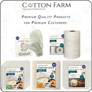 Cotton Farm Cheesecloth, Grade 100; 9* - 18-45 Square Feet (36x36 inch), 100% Natural Unbleached Cotton, Food Grade