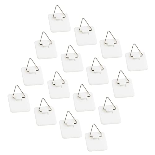 GSHLLO 20 Pcs Plastic Invisible Plate Hangers Adhesive Plate Hooks Vertical Plate Holders Wall Hooks for Decorative Plates Pictures