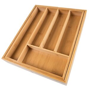 lavish home bamboo expandable utensil drawer organizer – flatware, utensil, cutlery kitchen divider (also for desk and office)