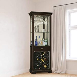 Howard Miller Gimlet Wine & Bar Cabinet 690-005 – Black Coffee Finish, Home Liquor Storage, Touch-Lite Switch, Hanging Stemware Rack, 20 Bottle Wine Rack