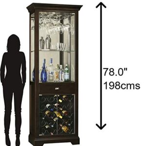 Howard Miller Gimlet Wine & Bar Cabinet 690-005 – Black Coffee Finish, Home Liquor Storage, Touch-Lite Switch, Hanging Stemware Rack, 20 Bottle Wine Rack