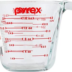 Pyrex Prepware 2-Cup Measuring Cup, Red Graphics, Clear