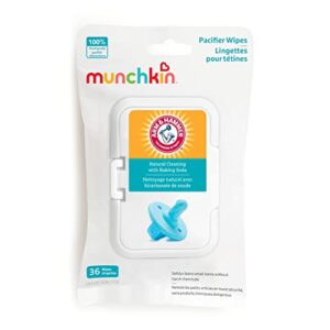 munchkin arm & hammer pacifier wipes – safely cleans baby and toddler essentials, 1 pack, 36 wipes