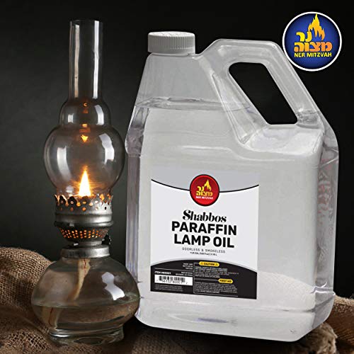 1 Gallon Paraffin Lamp Oil - Clear Smokeless, Odorless, Clean Burning Fuel for Indoor and Outdoor Use - Shabbos Lamp Oil, by Ner Mitzvah