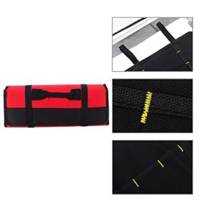 DOITOOL 1PCS Chef Knife Roll Bag for Chefs, 22 Slots Portable Chef Knife Case Storage Roll Bag with Carry Handle (Red)