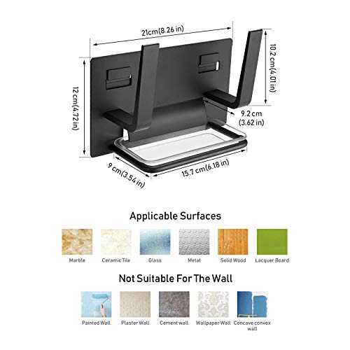 Self Adhesive & Wall Mount Aluminum Pot Lid Rack,Pan Cover Racks,Cutting Board Storage of Black FAYCHE