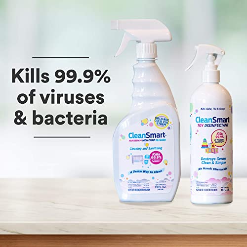 CleanSmart Toy Disinfectant Spray Kills 99.9% of Viruses and Bacteria, Rinse Free, 16 oz Bottle, (Pack of 2)