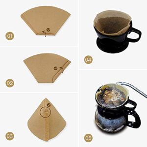 Irekamons #4 Cone Coffee Filter 8-12 cup, Unbleached Natural Paper, No Blowout, Disposable for Pour Over and Drip Coffee Maker, 100 Count