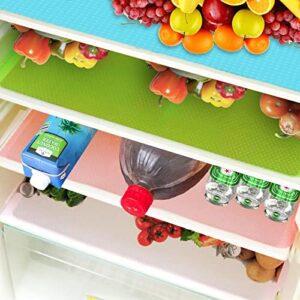 4 pcs refrigerator liners, washable waterproof oilproof eva refrigerator mats, non-slip fridge liners shelves covers pads (4 mixed colors)