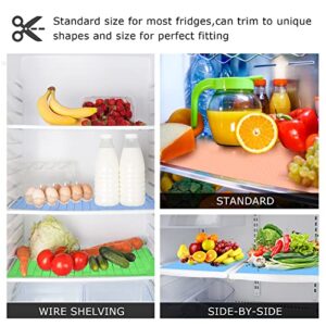 4 PCS Refrigerator Liners, Washable Waterproof Oilproof EVA Refrigerator Mats, Non-Slip Fridge Liners Shelves Covers Pads (4 Mixed Colors)