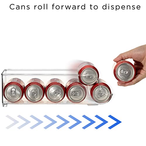 Sorbus Soda Can Organizer for Refrigerator Stackable Can Holder Dispenser with Lid for Fridge, Pantry, Freezer – Holds 12 Cans Each, BPA-Free, Clear Design,[Patent Pending] (2-Pack)
