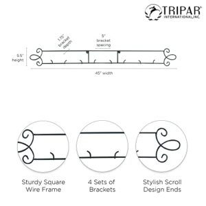 TRIPAR 4-Place Horizontal Black Plate Rack for Collectible Plates, Plaques, Dishes, & China