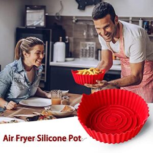 8.6 Inch Air Fryer Silicone Pot, Premium Silicone Air Fryer Liners Oven Accessories Heat Resistant, Reusable Air fryers Silicone Liner Round, Air Fryer Silicone Liners Fits (5 To 8 QT)