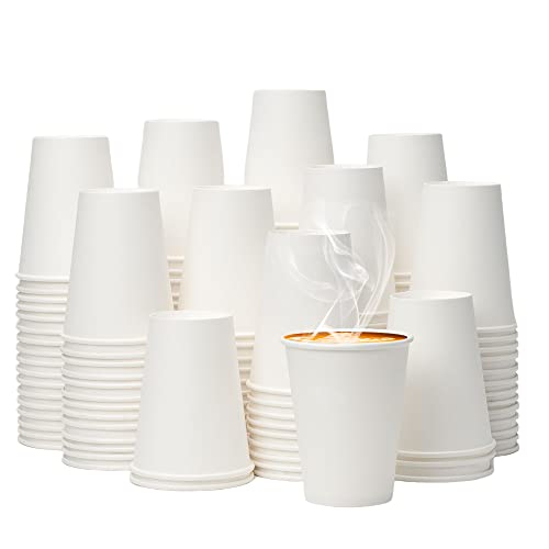 YEEHAW [12 oz 300 pack] Coffee Cups, White Disposable Paper Cups, To Go Hot Cups for Coffee, Hot Liquid, Chocolate, Juice, Tea, Hot/Cold Beverage Drinking Cup, Ideal for Cafes, Bistros, Businesses