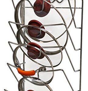 DecoBros Wall Door Mounted Pot Lid Rack, Chrome Finish