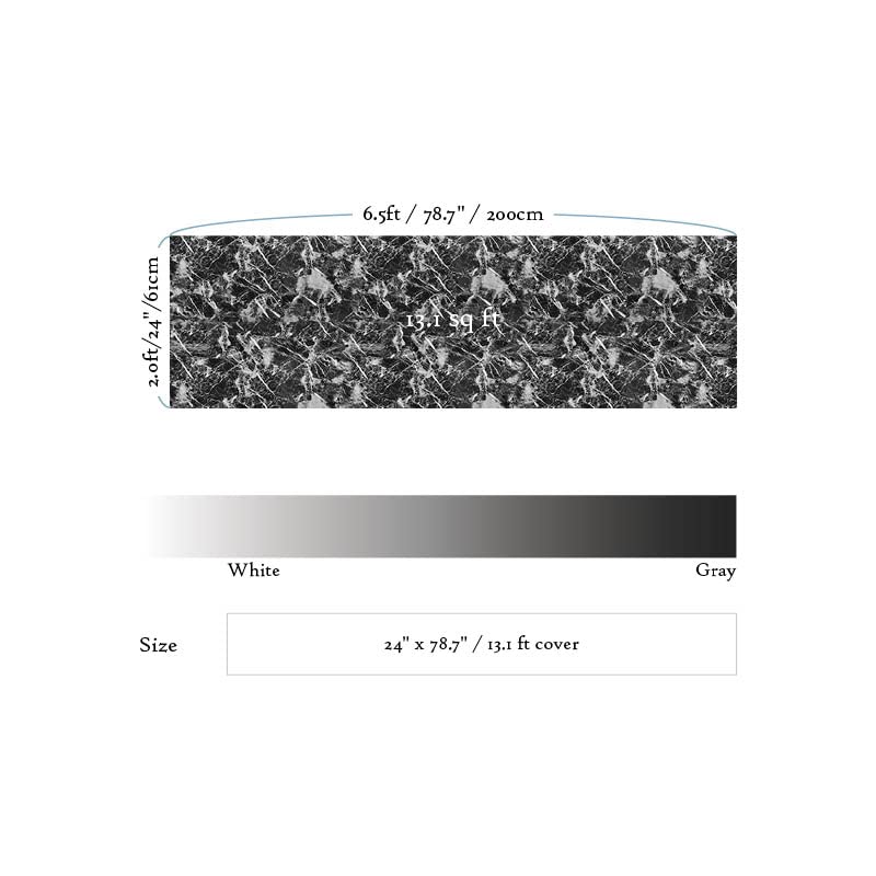 Black Grey Granite Look Marble Effect Interior Film Vinyl Self Adhesive Peel-Stick Counter Top