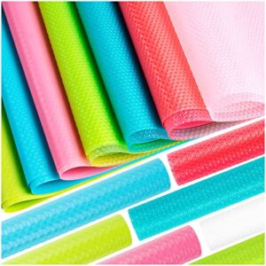 14pieces refrigerator liners, refrigerator liners for shelves washable, fridge liners and mats washable, top freezer, cupboard, cabinet, drawer table placemats (colorful)