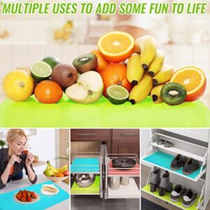 14Pieces Refrigerator Liners, Refrigerator Liners for Shelves Washable, Fridge Liners and Mats Washable, Top Freezer, Cupboard, Cabinet, Drawer Table Placemats (Colorful)