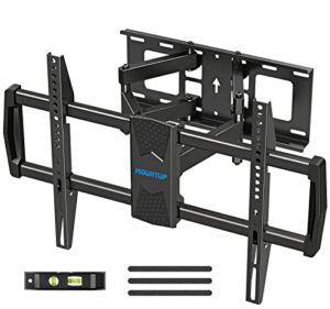 mountup full motion tv wall mount for most 42-82 inch tvs, wall mount tv bracket with articulating swivel and tilt, tv mount max vesa 600x400mm, holds up to 100lbs fits 16″ studs mu0028