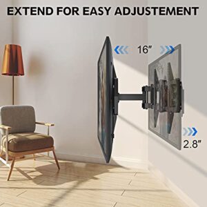 MOUNTUP Full Motion TV Wall Mount for Most 42-82 inch TVs, Wall Mount TV Bracket with Articulating Swivel and Tilt, TV Mount Max VESA 600x400mm, Holds up to 100lbs Fits 16" Studs MU0028