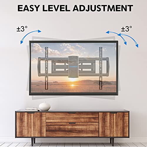 MOUNTUP Full Motion TV Wall Mount for Most 42-82 inch TVs, Wall Mount TV Bracket with Articulating Swivel and Tilt, TV Mount Max VESA 600x400mm, Holds up to 100lbs Fits 16" Studs MU0028