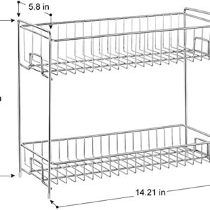 MOOACE Under Sink Organizer, 2 Tier Under Cabinet Bathroom Sink Organizers and Storage, Multi-purpose Under Sink Shelf Organizer Rack for Bathroom Kitchen