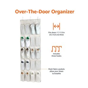 Amazon Basics 20-Pocket Over-the-Door Hanging Large-Size Shoe Organizer