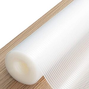 sinhrinh drawer and shelf liner, 17.5in x 10ft non slip non adhesive cabinet liner for kitchen and desk – clear ribbed