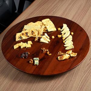 woodgin 21inch acacia wood lazy susan dark brown – the lazy susan for table – extra large storage container, storage tray for kitchen countertop, cabinet,kitchen essential for serving & storage.