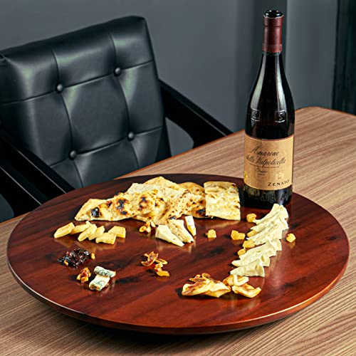 WOODGIN 21inch Acacia Wood Lazy Susan Dark Brown - The Lazy Susan for Table - Extra Large Storage Container, Storage Tray for Kitchen Countertop, Cabinet,Kitchen Essential for Serving & Storage.