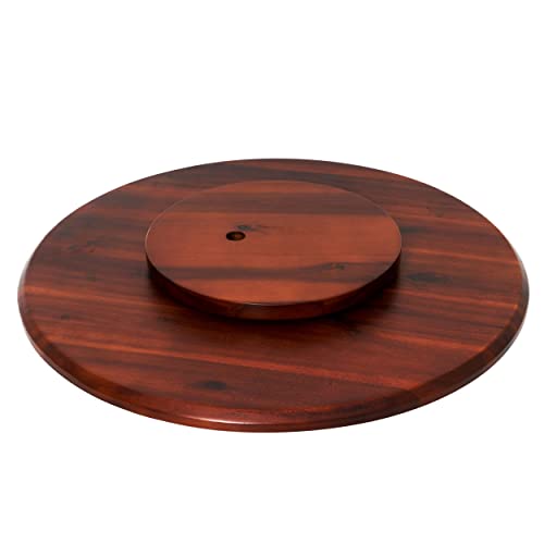 WOODGIN 21inch Acacia Wood Lazy Susan Dark Brown - The Lazy Susan for Table - Extra Large Storage Container, Storage Tray for Kitchen Countertop, Cabinet,Kitchen Essential for Serving & Storage.