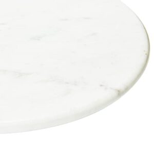 Creative Co-Op Marble Lazy Susan with Acacia Wood Base Serveware, 14"L x 14"W x 2"H, Natural