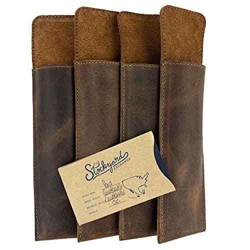 Hide & Drink, Leather Cutlery Cover (4 Pack) / Restaurant & Cafe Supplies / Dining / Home Accessories, Handmade :: Bourbon Brown