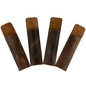 Hide & Drink, Leather Cutlery Cover (4 Pack) / Restaurant & Cafe Supplies / Dining / Home Accessories, Handmade :: Bourbon Brown