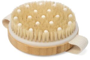 csm dry body brush for beautiful skin – solid wood frame & boar hair exfoliating brush to exfoliate & soften skin, improve circulation, stop ingrown hairs, reduce acne and cellulite