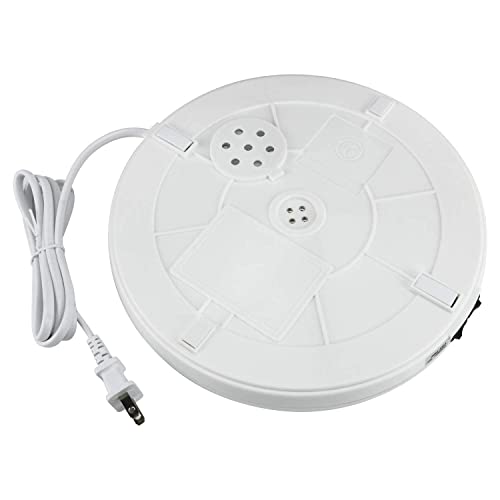 Xeternity-Made Electric Motorized Rotating Turntable Display Stand, 10inch/25cm Diameter, 110pounds Load, 360 Degree Rotating in Either Direction (White)