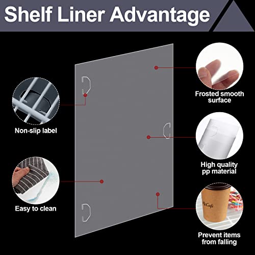 2 Roll Wire Shelf Liner Clear Shelf Covers for Wire Shelving 12 Inch Wide Waterproof Non Adhesive Refrigerator Pantry Wire Shelf Plastic Mats for Kitchen Cabinet Drawer Fridge Rack, 10 Foot Roll