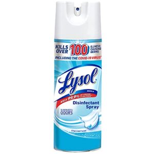 lysol disinfectant spray, sanitizing and antibacterial spray, for disinfecting and deodorizing, crisp linen, 1 count, 12.5 fl oz