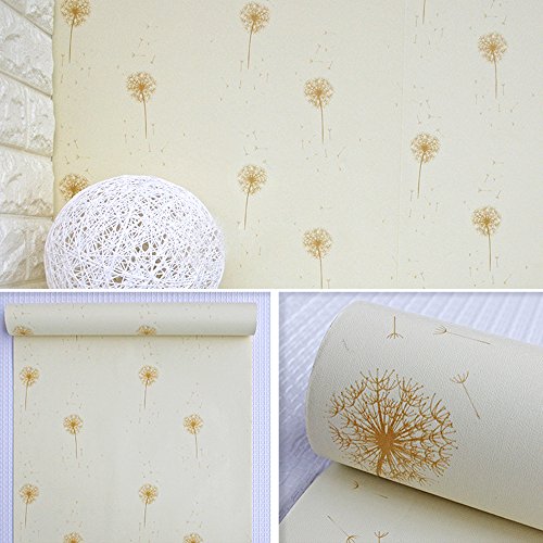 Yifely Beige Flying Dandelion Tabletop Protect Paper Removable Vinyl Shelf Liner Cabinet Covering 17x118 Inches