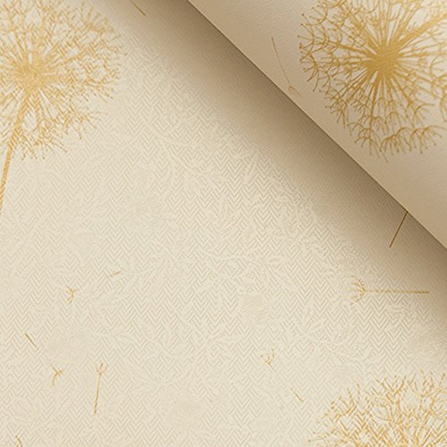 Yifely Beige Flying Dandelion Tabletop Protect Paper Removable Vinyl Shelf Liner Cabinet Covering 17x118 Inches