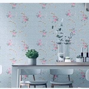 HOYOYO 17.8 x 118 Inches Self-Adhesive Liner Paper, Removable Shelf Liner Wall Stickers Dresser Drawer Peel Stick Kitchen Home Decor, Blue Vintage Peony