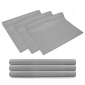 3 rolls eva cabinet liner, non-slip shelf liners for kitchen cabinets, waterproof cupboard drawer cushion mats, diy multipurpose antifouling pads,17.7″x59″-transparent